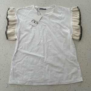 ZARA GLITTER SLEEVES TOP